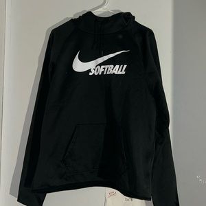 Black softball hoodie